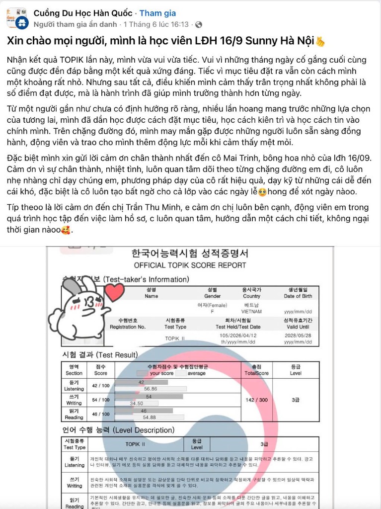 Feedback học viên SUNNY 10