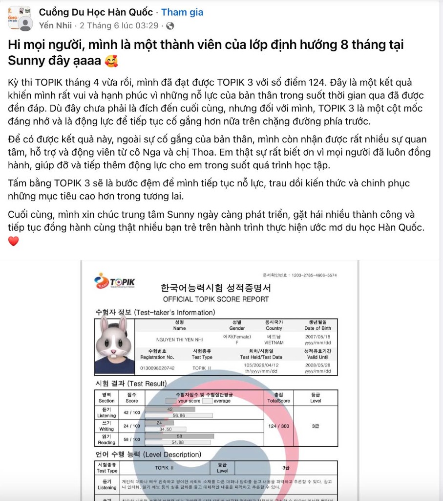 Feedback học viên SUNNY 2