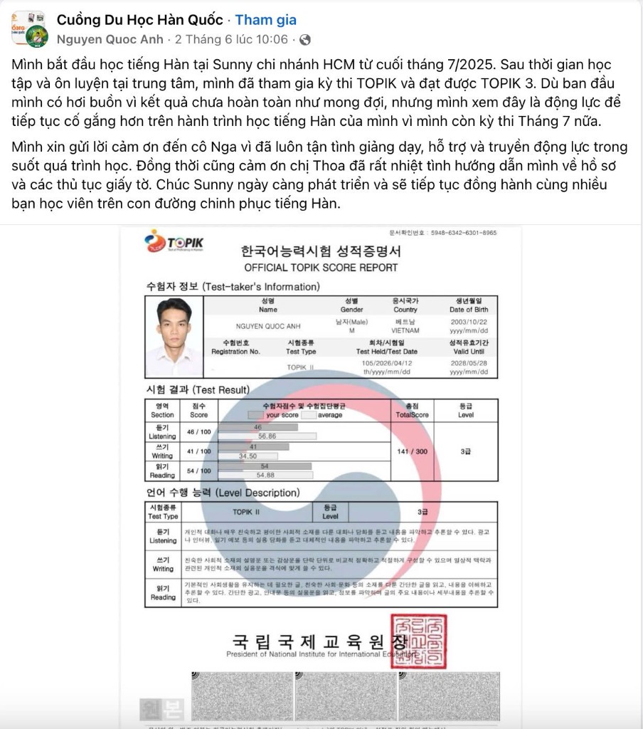 Feedback học viên SUNNY 4